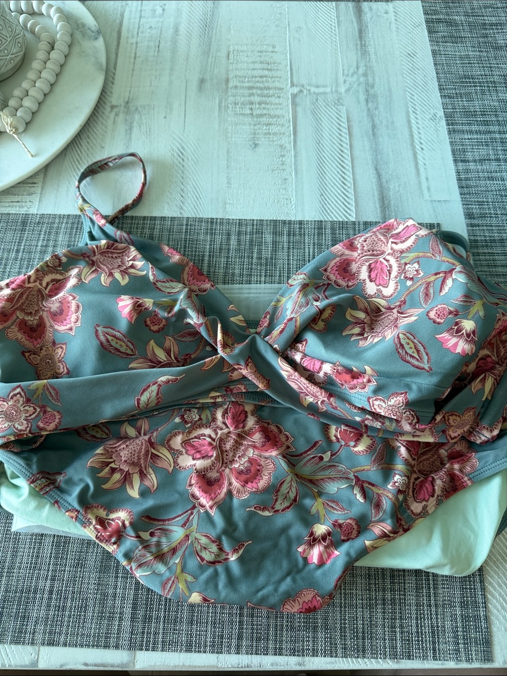 CupShe floral wrapped top and bottom VGUC XXL